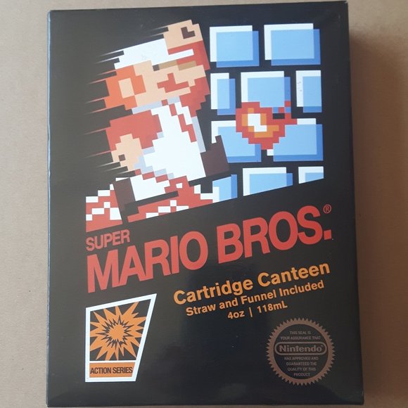 Super Mario Bros NES Canteen 5 Ounce Flask | Licensed Nintendo Merchandise NEW - Picture 1 of 2
